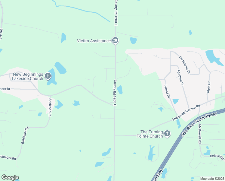 map of restaurants, bars, coffee shops, grocery stores, and more near 900 South Posey County Line Road in Evansville