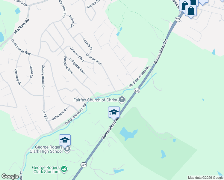 map of restaurants, bars, coffee shops, grocery stores, and more near 2515 Old Boonesboro Road in Winchester
