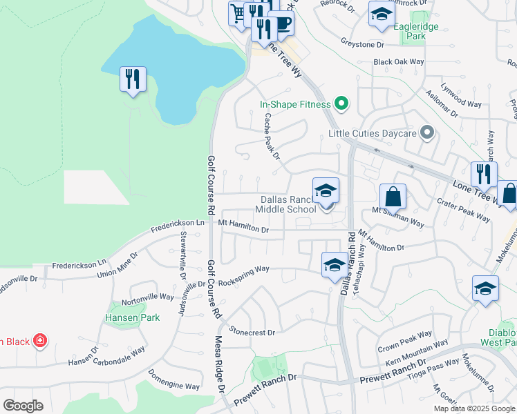 map of restaurants, bars, coffee shops, grocery stores, and more near 4078 Montgomery Hill Drive in Antioch