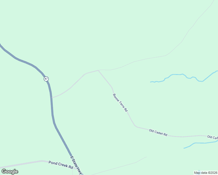 map of restaurants, bars, coffee shops, grocery stores, and more near Bonne Terre Road in Bonne Terre