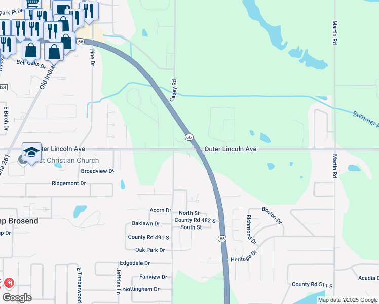 map of restaurants, bars, coffee shops, grocery stores, and more near 4466 Lenn Road in Newburgh