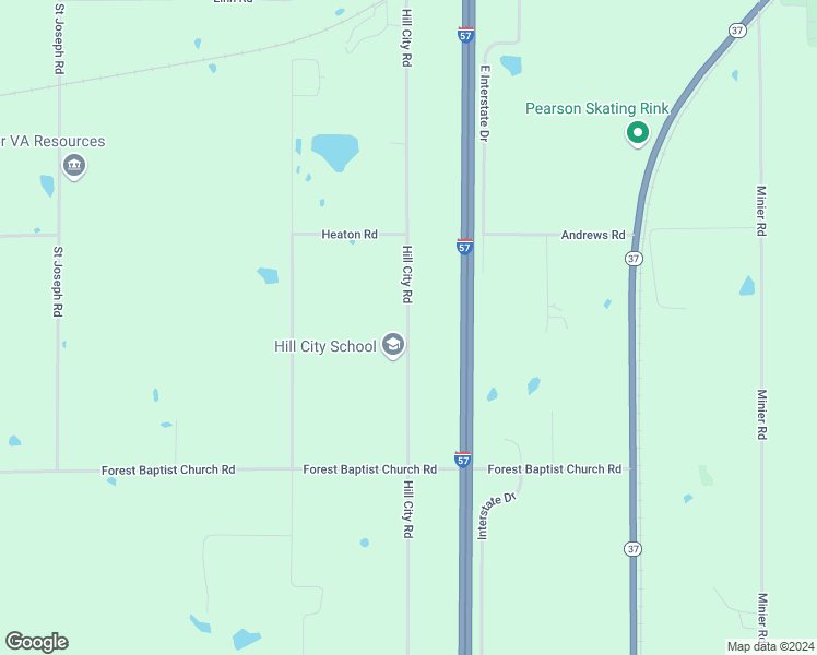 map of restaurants, bars, coffee shops, grocery stores, and more near 7537-7541 Hill City Road in Benton