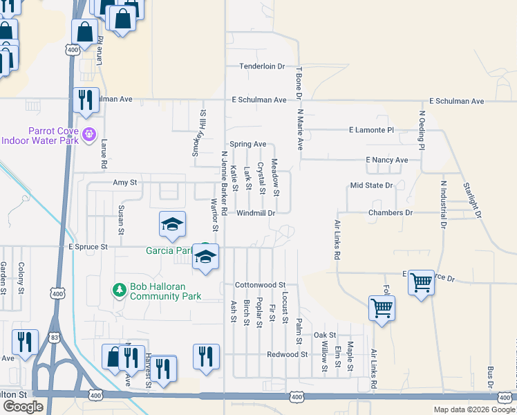 map of restaurants, bars, coffee shops, grocery stores, and more near 128 Crystal Street in Garden City