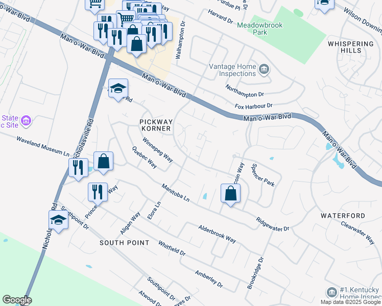 map of restaurants, bars, coffee shops, grocery stores, and more near 4001 Prince Albert Road in Lexington