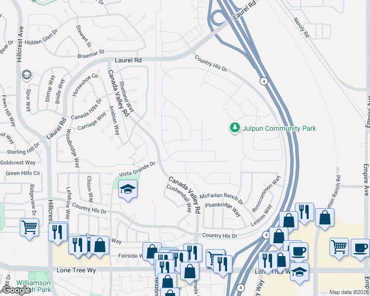 map of restaurants, bars, coffee shops, grocery stores, and more near 5472 Mountain Ridge Way in Antioch