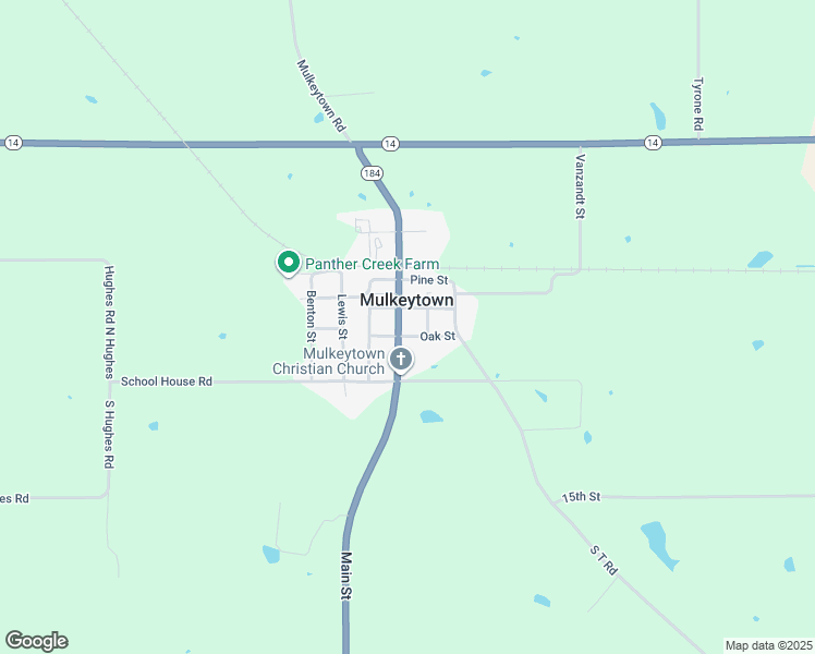 map of restaurants, bars, coffee shops, grocery stores, and more near 7323-7343 Main Street in Mulkeytown