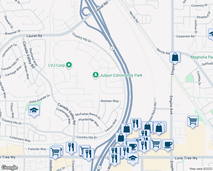 map of restaurants, bars, coffee shops, grocery stores, and more near 5520 Majestic Oak Court in Antioch