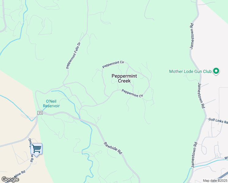 map of restaurants, bars, coffee shops, grocery stores, and more near Peppermint Creek Road in Jamestown
