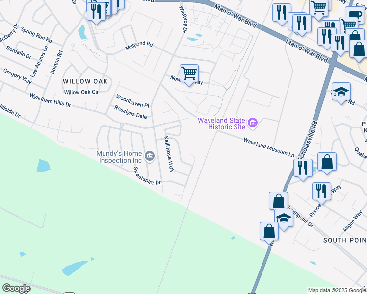 map of restaurants, bars, coffee shops, grocery stores, and more near 3830 Blue Bonnet Drive in Lexington