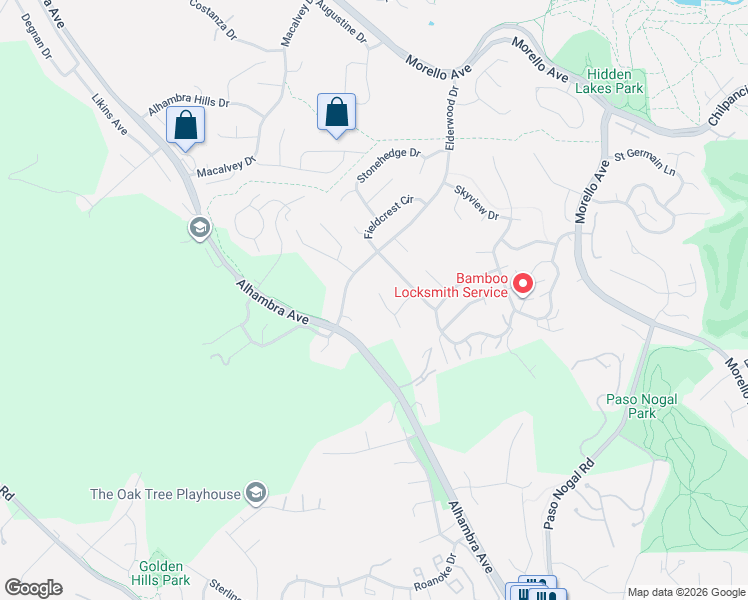 map of restaurants, bars, coffee shops, grocery stores, and more near 408 Verbena Court in Pleasant Hill
