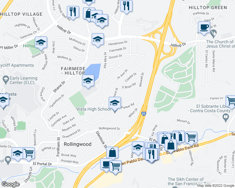 map of restaurants, bars, coffee shops, grocery stores, and more near 2735 Barnard St in Richmond
