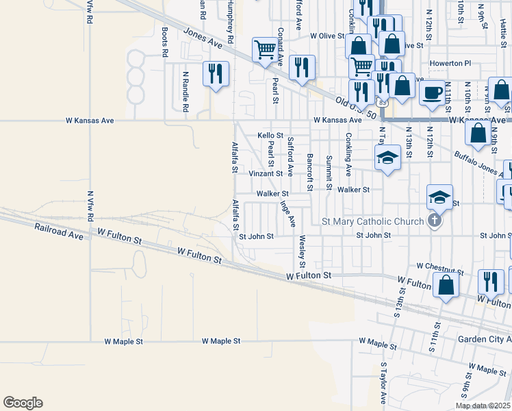 map of restaurants, bars, coffee shops, grocery stores, and more near 1905 Chesterfield St in Garden City