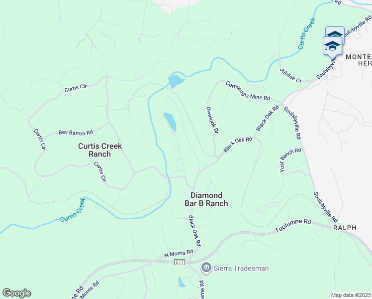 map of restaurants, bars, coffee shops, grocery stores, and more near 19210 Beauchamp Drive in Sonora