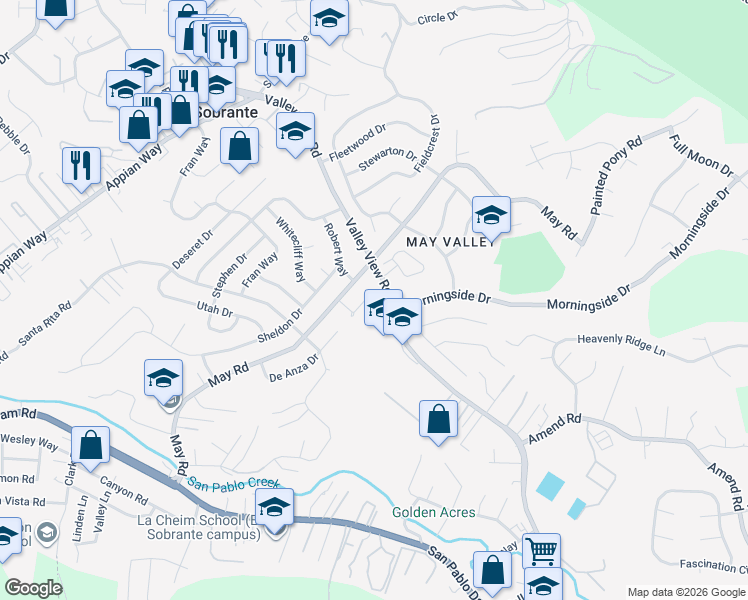 map of restaurants, bars, coffee shops, grocery stores, and more near 4743 Westwood Court in Richmond