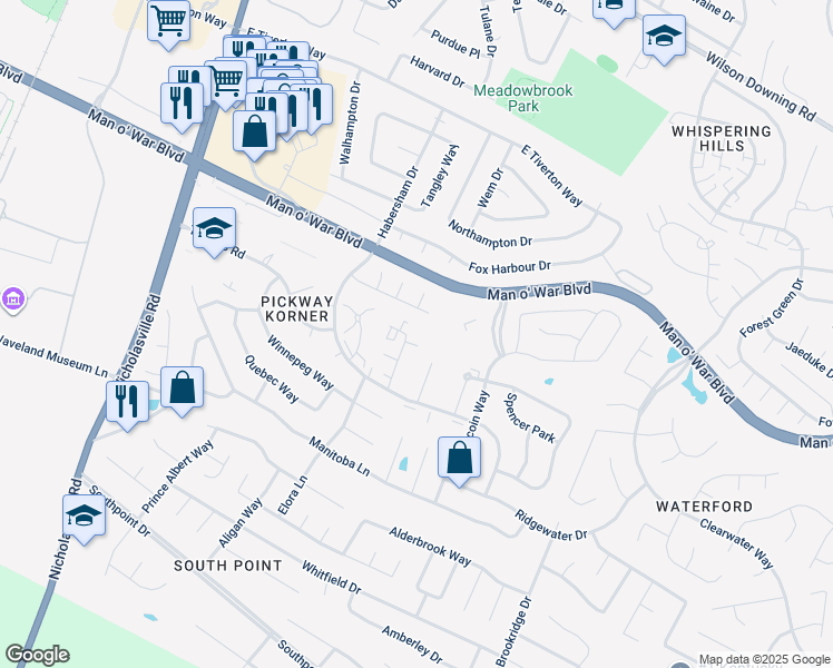 map of restaurants, bars, coffee shops, grocery stores, and more near 4013 Expo Court in Lexington