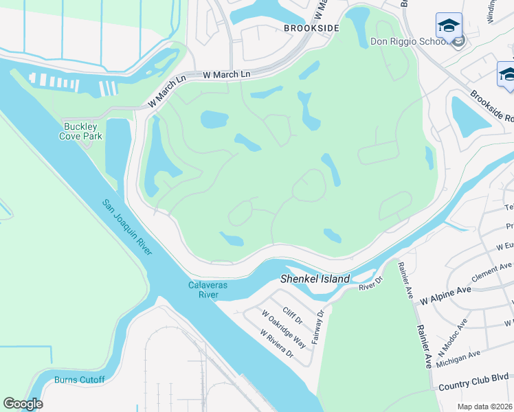 map of restaurants, bars, coffee shops, grocery stores, and more near 5103 Poppy Hills Circle in Stockton