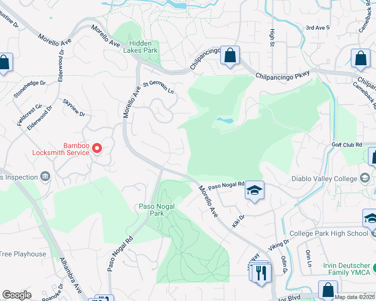 map of restaurants, bars, coffee shops, grocery stores, and more near 53 Janin Place in Pleasant Hill