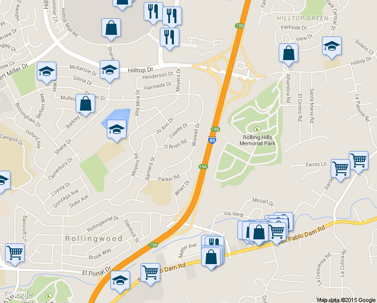 map of restaurants, bars, coffee shops, grocery stores, and more near 2806 Wiswall Drive in Richmond