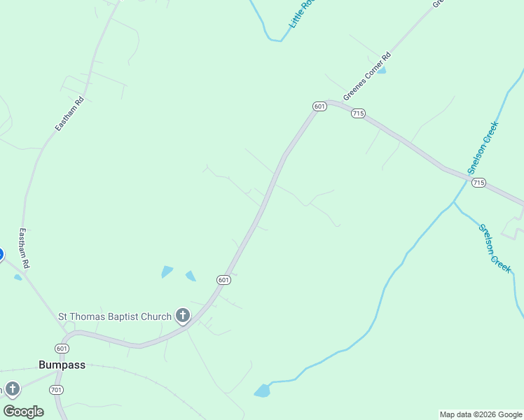 map of restaurants, bars, coffee shops, grocery stores, and more near Bumpass Road in Beaverdam