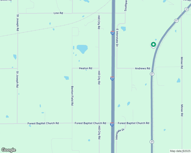 map of restaurants, bars, coffee shops, grocery stores, and more near 7537 Hill City Road in Benton