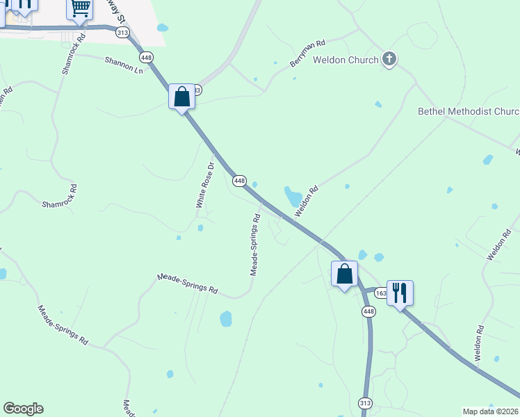 map of restaurants, bars, coffee shops, grocery stores, and more near 120 Meade-Springs Road in Brandenburg