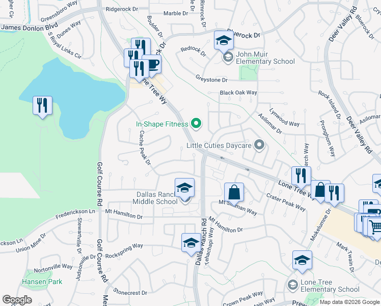 map of restaurants, bars, coffee shops, grocery stores, and more near 4937 Cougar Peak Court in Antioch