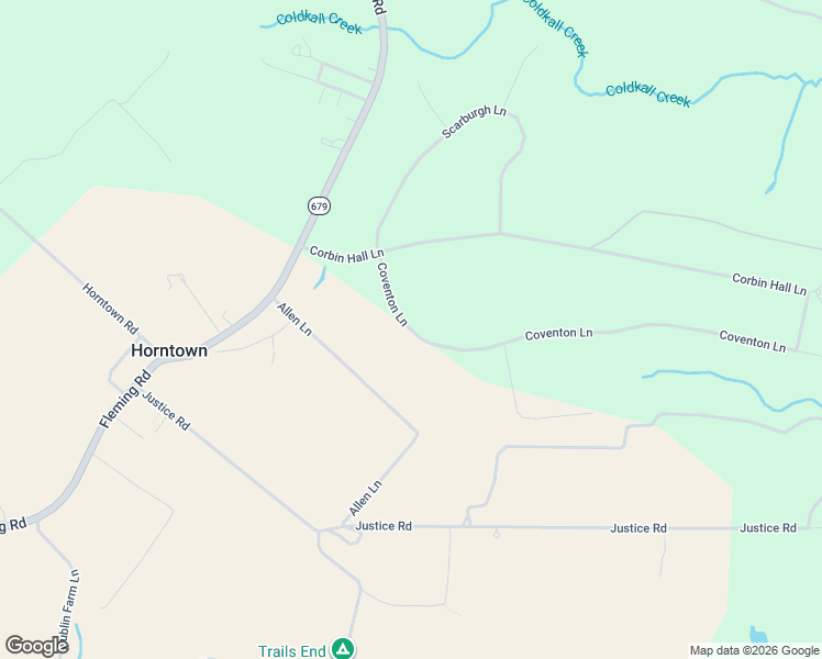 map of restaurants, bars, coffee shops, grocery stores, and more near Coventon Lane in Horntown