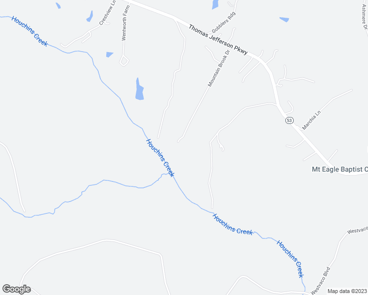 map of restaurants, bars, coffee shops, grocery stores, and more near 2395 Mountain Brook Drive in Charlottesville