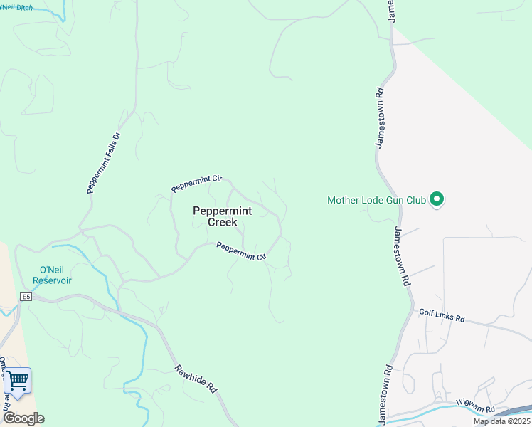 map of restaurants, bars, coffee shops, grocery stores, and more near Peppermint Creek Road in Jamestown