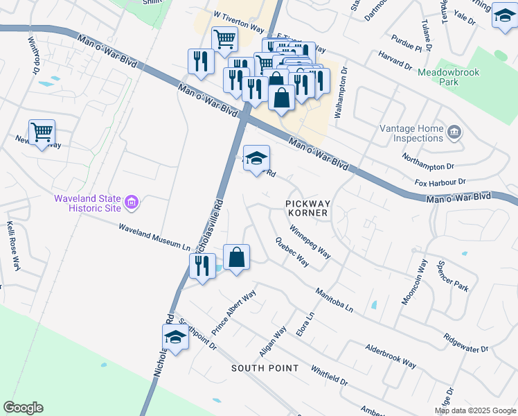 map of restaurants, bars, coffee shops, grocery stores, and more near 108 Northbay Drive in Lexington