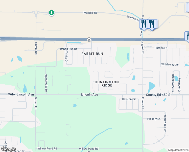 map of restaurants, bars, coffee shops, grocery stores, and more near 4660 Fieldcrest Pl Cir in Newburgh