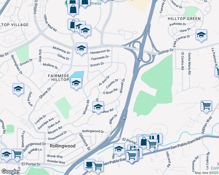 map of restaurants, bars, coffee shops, grocery stores, and more near 2942 Jo Ann Drive in Richmond