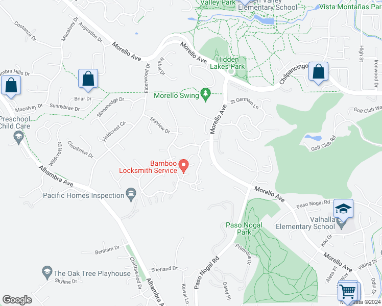 map of restaurants, bars, coffee shops, grocery stores, and more near 489 Ridgeview Court in Pleasant Hill