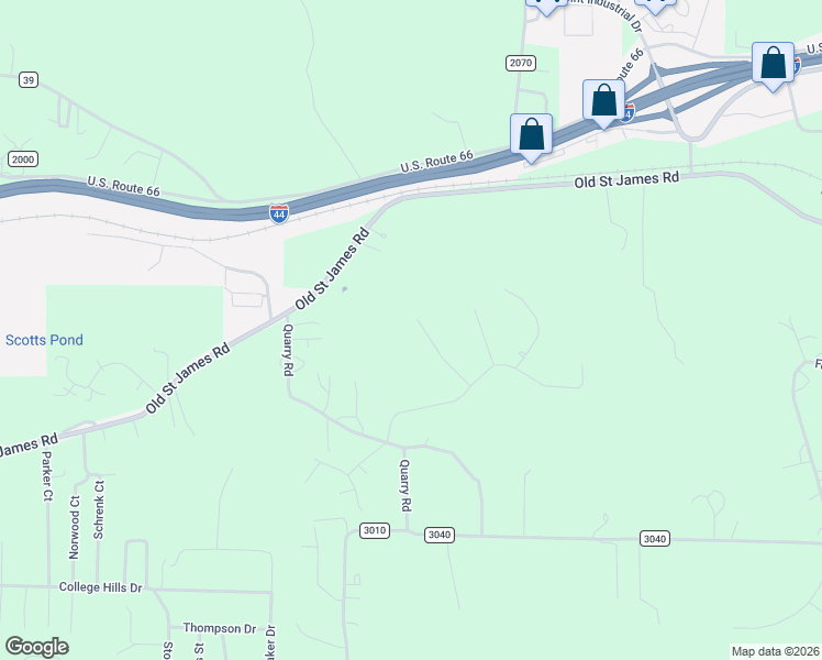 map of restaurants, bars, coffee shops, grocery stores, and more near 11420 Flagstone Circle in Rolla