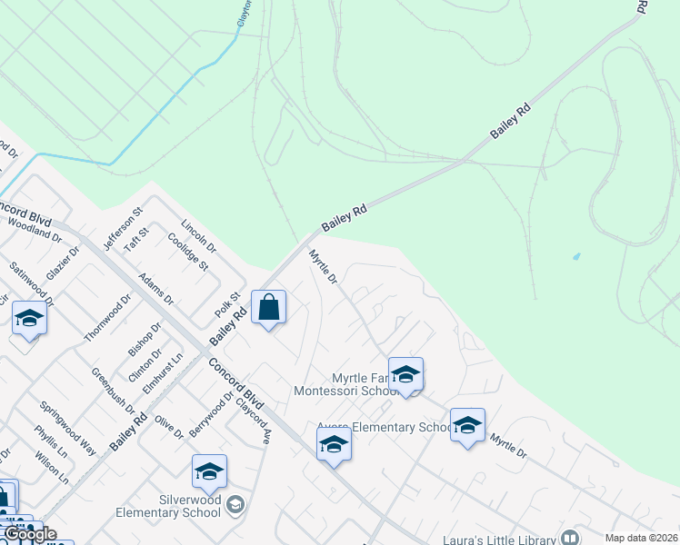 map of restaurants, bars, coffee shops, grocery stores, and more near 5 Kirkwood Court in Concord
