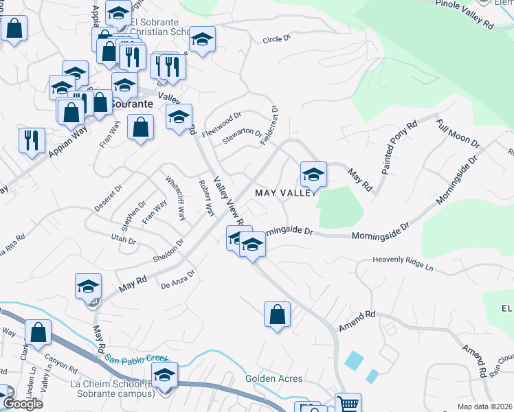 map of restaurants, bars, coffee shops, grocery stores, and more near 5021 Escalon Circle in Richmond