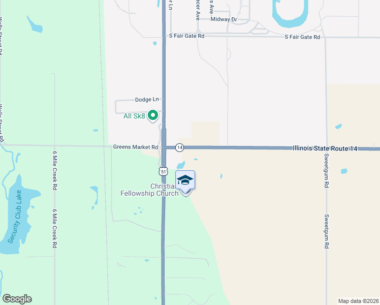 map of restaurants, bars, coffee shops, grocery stores, and more near 7901-8274 State Highway 14 in Du Quoin