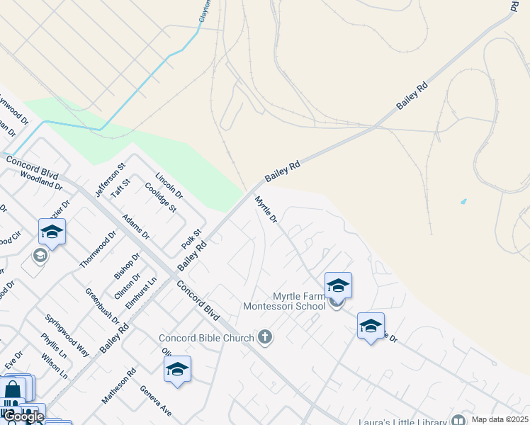 map of restaurants, bars, coffee shops, grocery stores, and more near 70 Olivia Lane in Concord