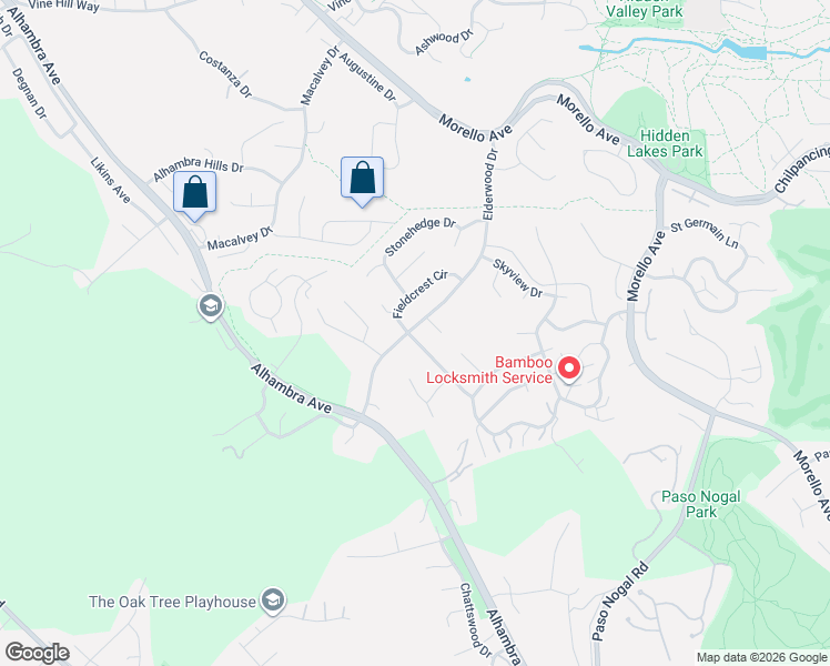 map of restaurants, bars, coffee shops, grocery stores, and more near 148 Elderwood Drive in Pleasant Hill