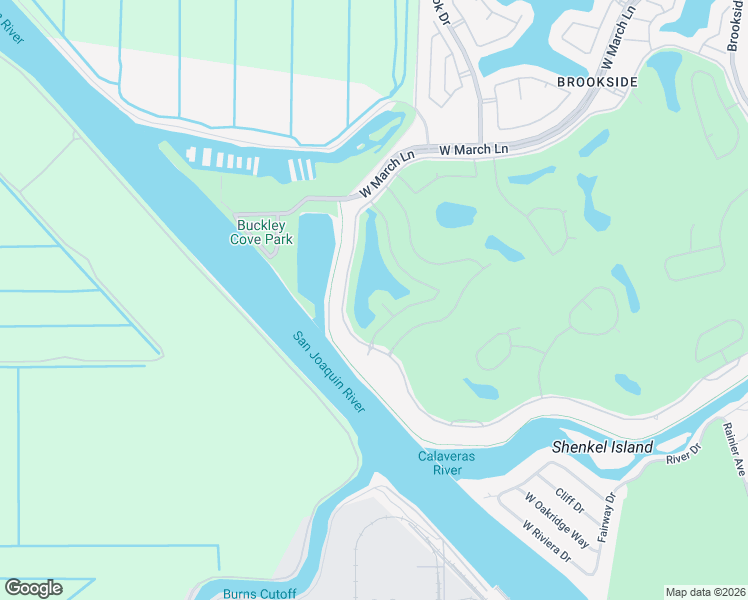 map of restaurants, bars, coffee shops, grocery stores, and more near 3970 Spyglass Court in Stockton