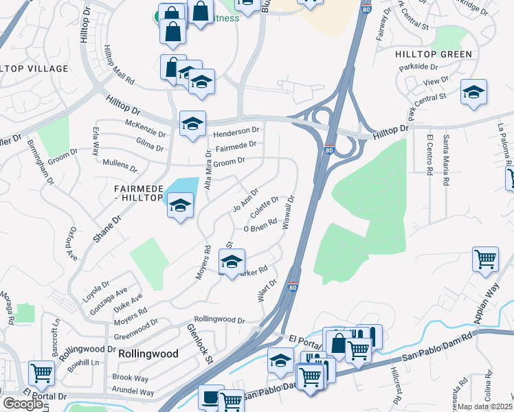 map of restaurants, bars, coffee shops, grocery stores, and more near 3027 Colette Drive in Richmond