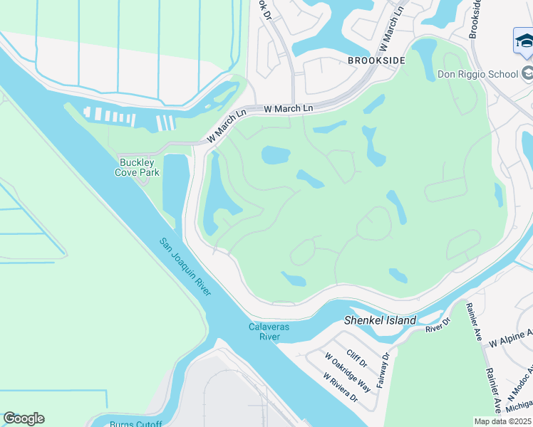 map of restaurants, bars, coffee shops, grocery stores, and more near 4332 Spyglass Drive in Stockton