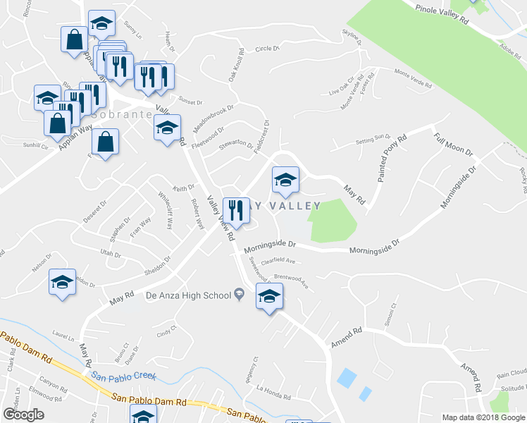 map of restaurants, bars, coffee shops, grocery stores, and more near 4802 Meadowbrook Drive in Richmond