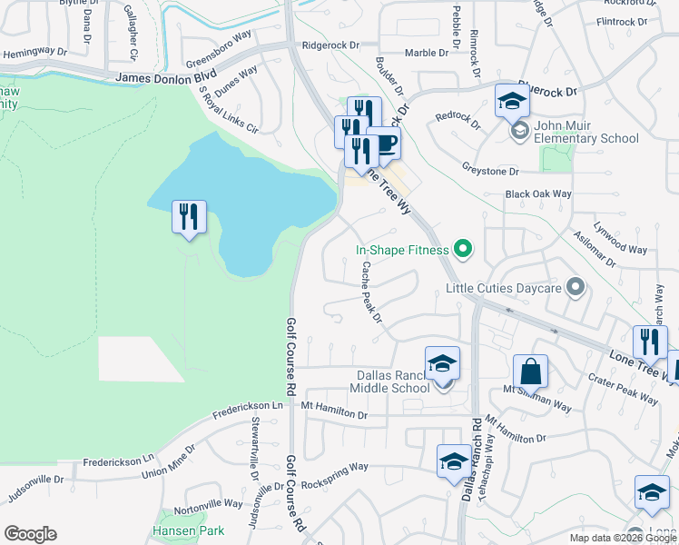 map of restaurants, bars, coffee shops, grocery stores, and more near 4753 Crestone Peak Court in Antioch