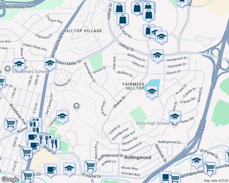 map of restaurants, bars, coffee shops, grocery stores, and more near 3011 Glynis Drive in Richmond