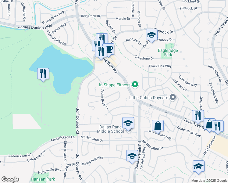 map of restaurants, bars, coffee shops, grocery stores, and more near 4731 Crestone Needle Way in Antioch