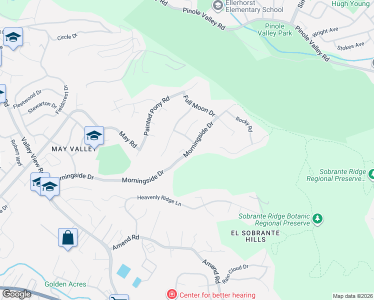 map of restaurants, bars, coffee shops, grocery stores, and more near 3633 Morningside Drive in Richmond