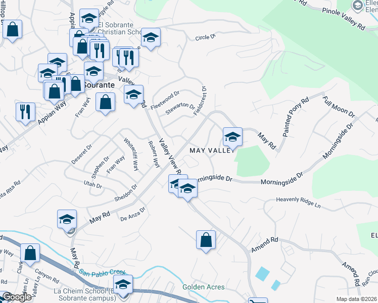 map of restaurants, bars, coffee shops, grocery stores, and more near 5021 Escalon Circle in Richmond