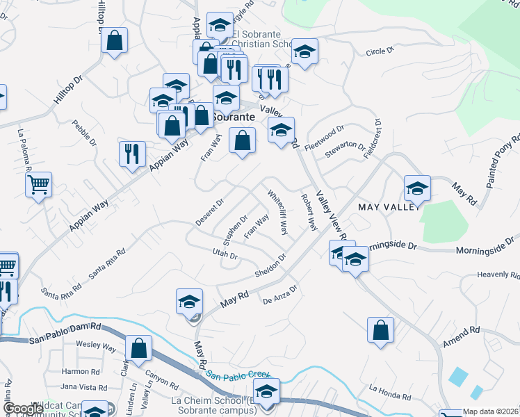 map of restaurants, bars, coffee shops, grocery stores, and more near 3074 Stephen Drive in Richmond