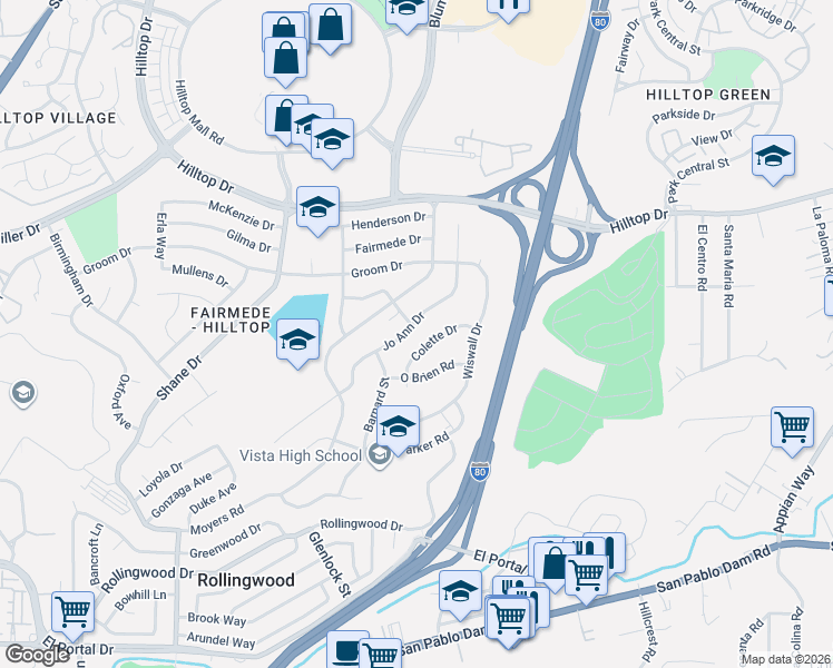 map of restaurants, bars, coffee shops, grocery stores, and more near 2942 Jo Ann Drive in Richmond